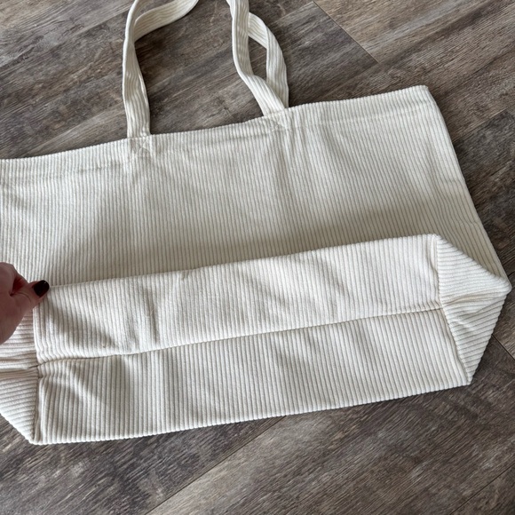 NWOT! Sezane Velvet Ribbed Tote Bag - Bone - Picture 3 of 4